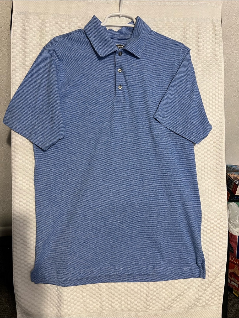 Pebble Beach Men's Heathered Light Blue Polo